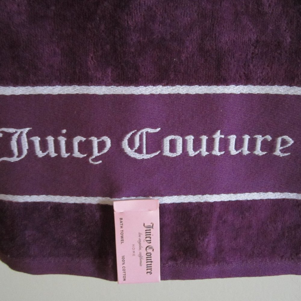 Juicy Couture Purple Shower & Hand Towel Bathroom (2 Pieces), NEW - Picture 4 of 4